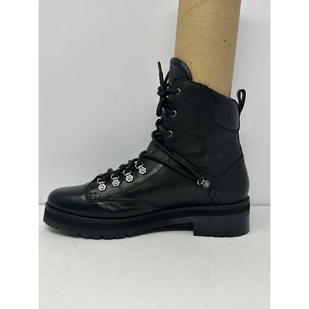 Harley Davidson Womens Black Leather Riding Boots D84756 Lug Sole Size 11M A8